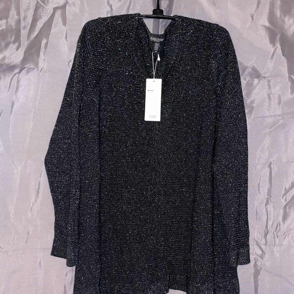 Eileen Fisher Black Crew Neck Sweater